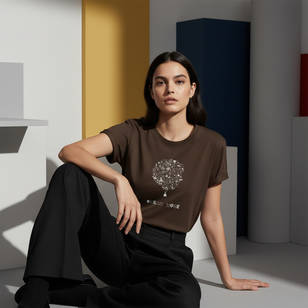 Dream More T-Shirt, Surreal Doodle Art Graphic Tee, Motivational Unisex Short Sleeve Shirt