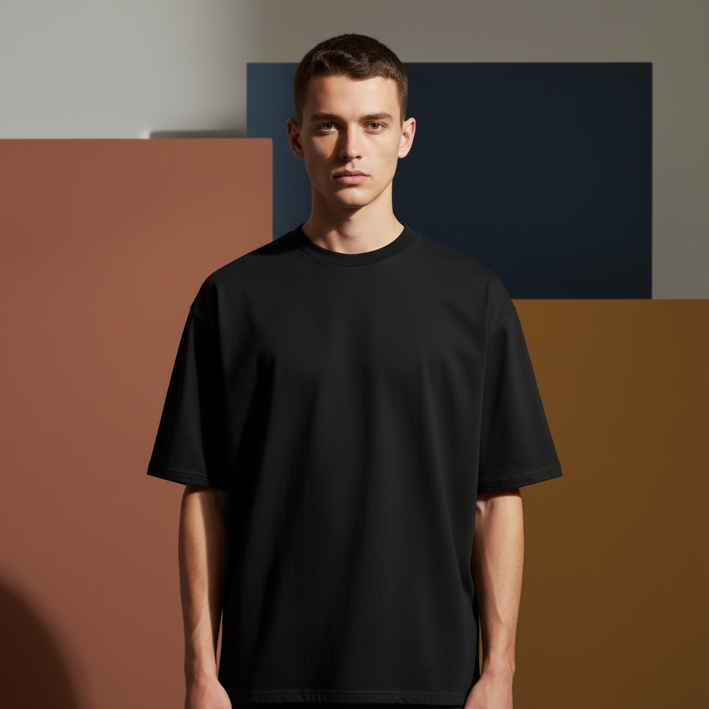 Oversized heavyweight t-shirt - Rainbow Prism Mouth