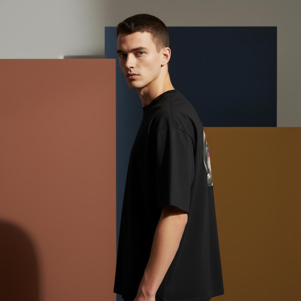 Oversized heavyweight t-shirt - Rainbow Prism Mouth