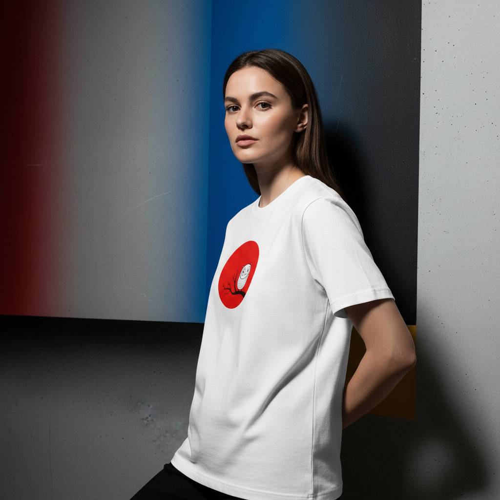 Owl on Branch T-Shirt, Minimalist Animal Graphic Tee, Unisex Soft Cotton Bird Shirt