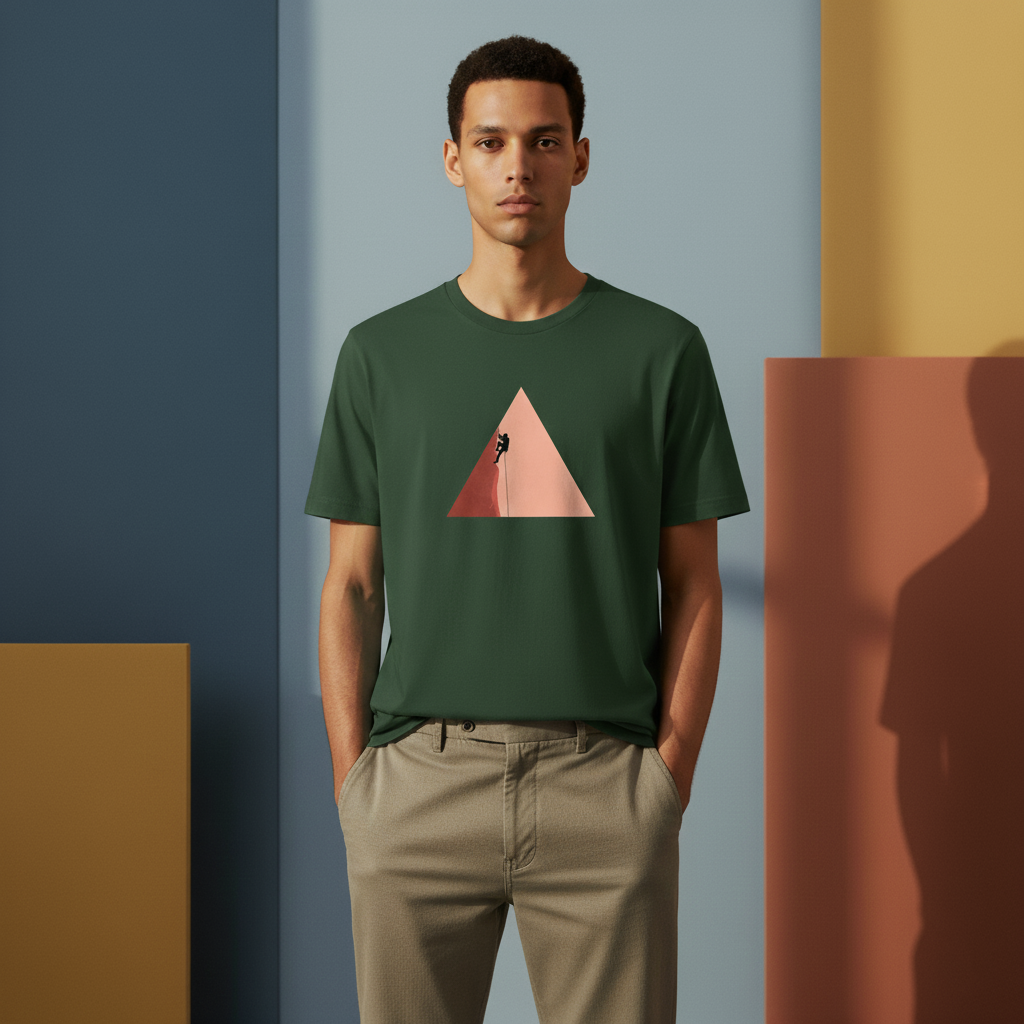 Rock Climbing T-Shirt, Minimalist Adventure Graphic Tee, Unisex Soft Cotton Outdoor Shirt