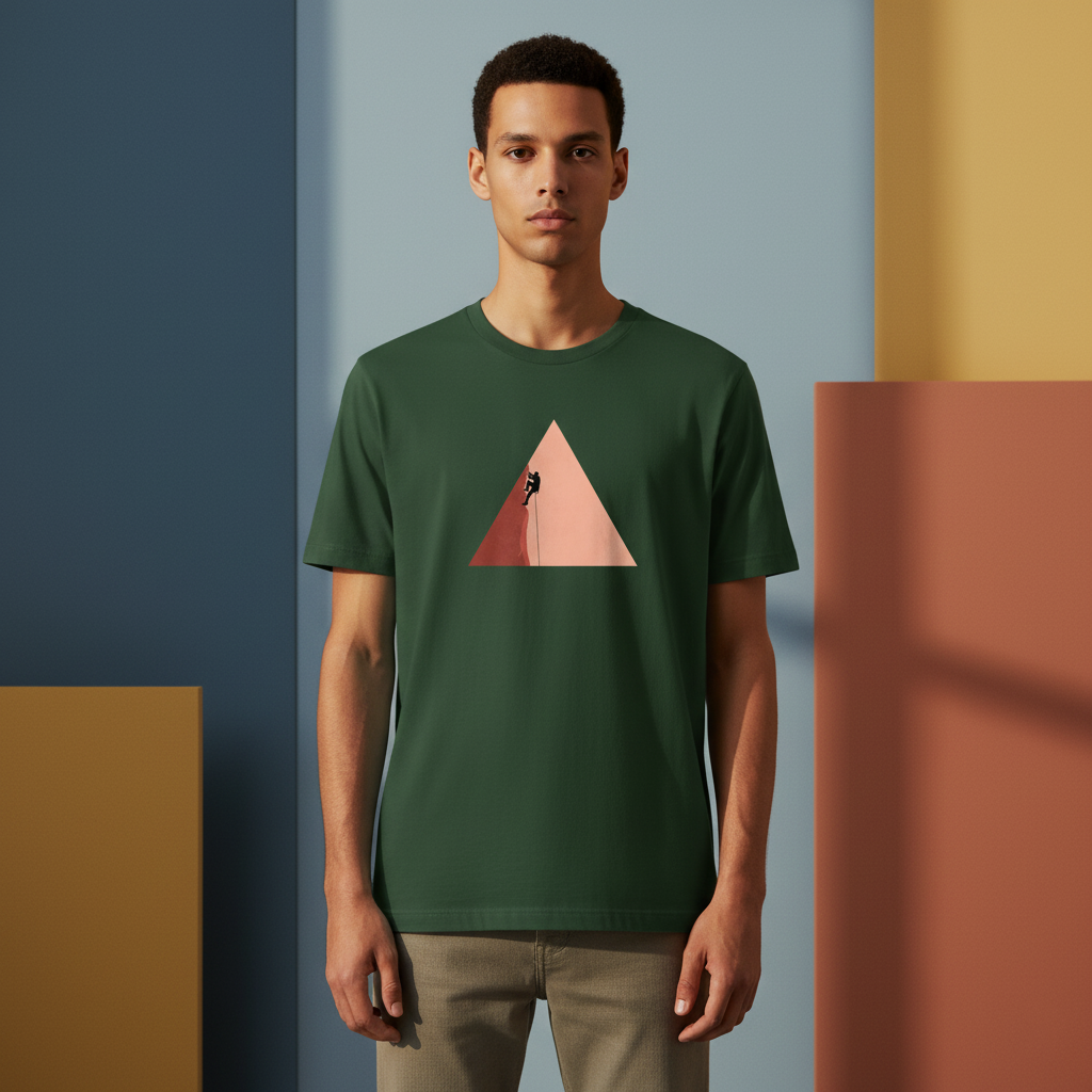 Rock Climbing T-Shirt, Minimalist Adventure Graphic Tee, Unisex Soft Cotton Outdoor Shirt