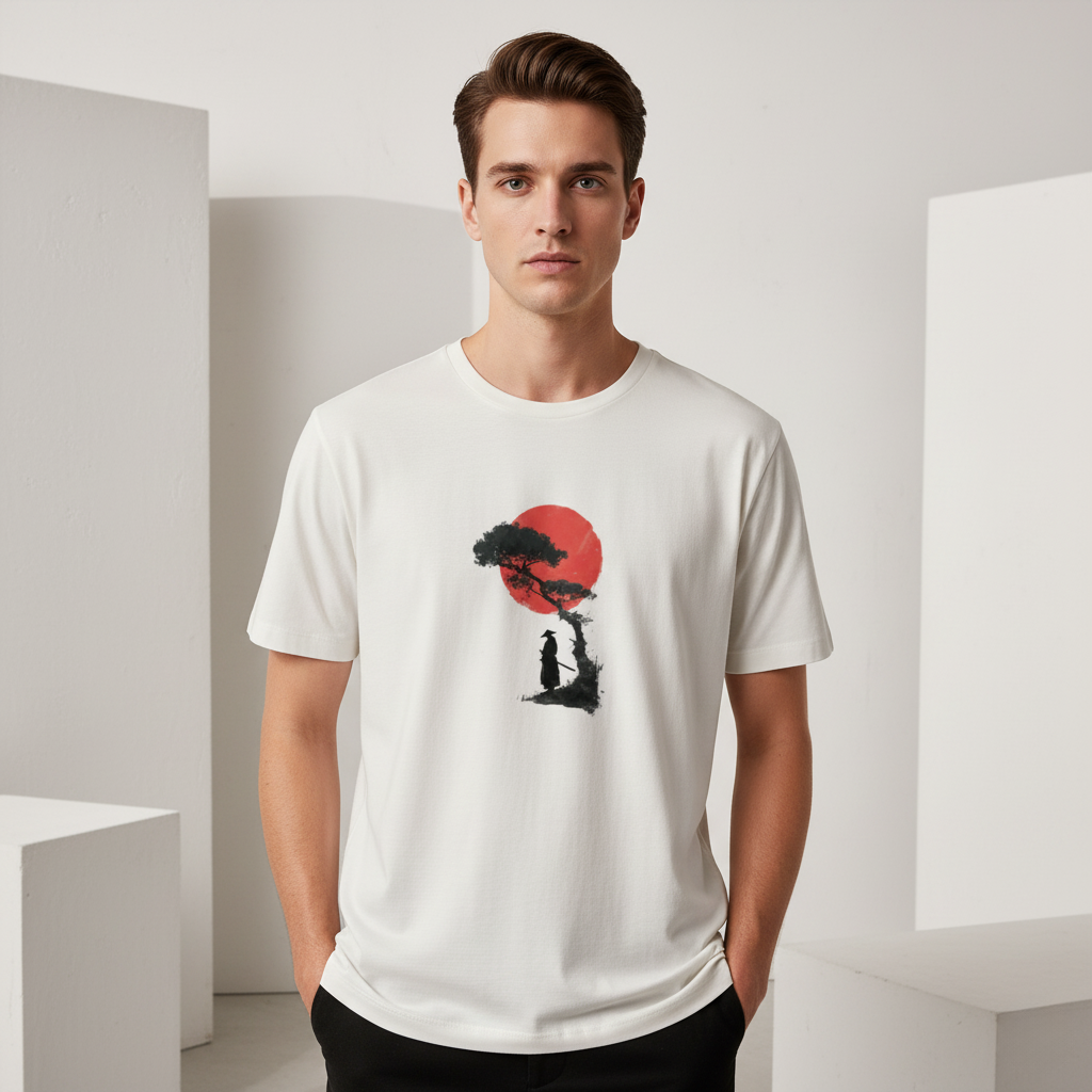 Samurai T-Shirt, Japanese Warrior Graphic, Unisex Cotton Tee