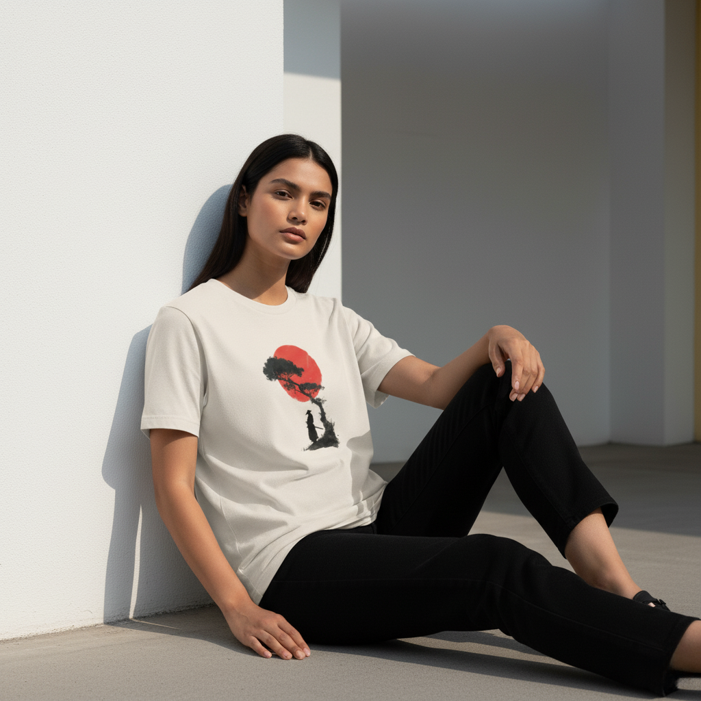 Samurai T-Shirt, Japanese Warrior Graphic, Unisex Cotton Tee