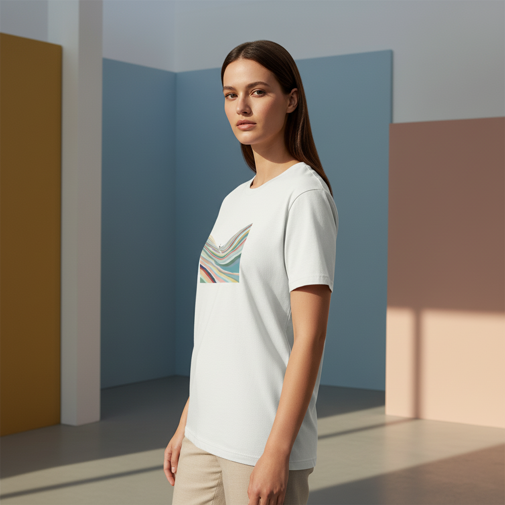 Surfing Wave T-Shirt, Minimalist Ocean Graphic Tee, Unisex Soft Cotton Surfer Shirt