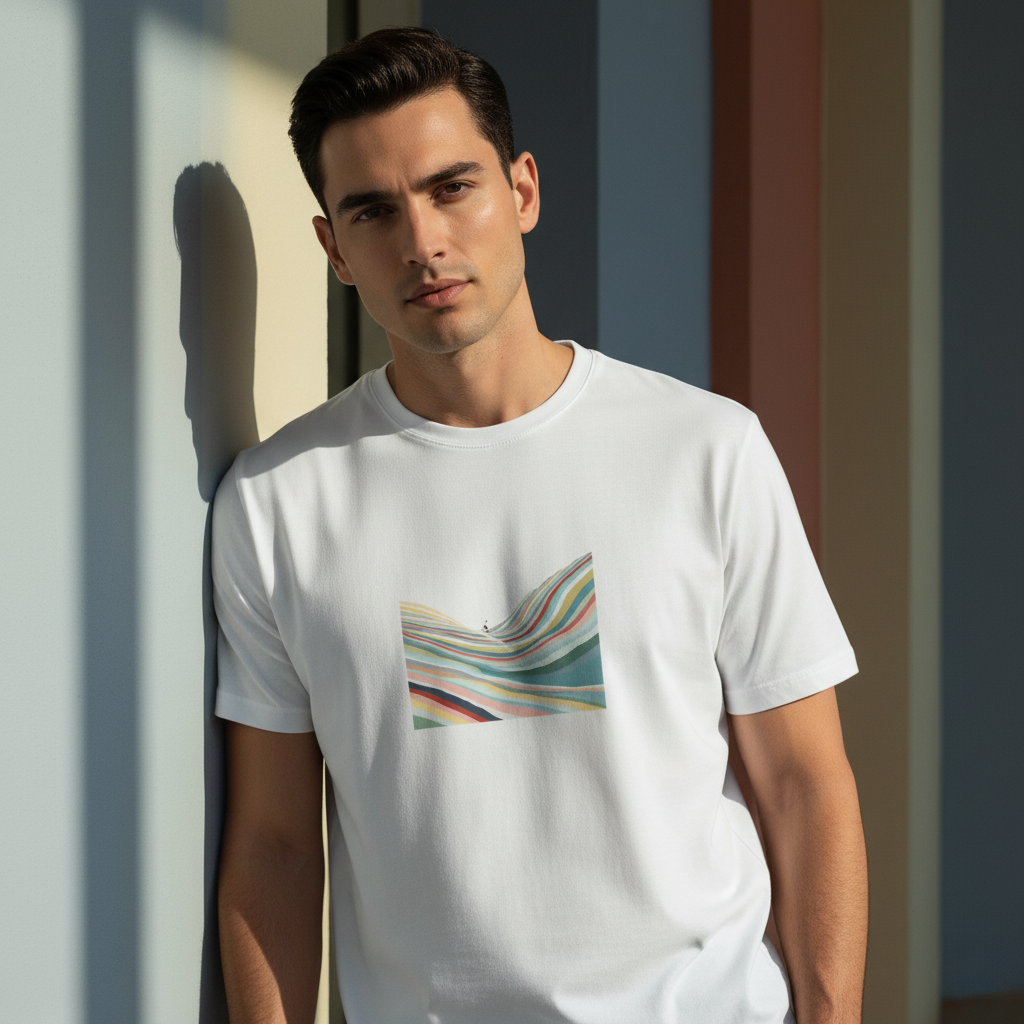 Surfing Wave T-Shirt, Minimalist Ocean Graphic Tee, Unisex Soft Cotton Surfer Shirt