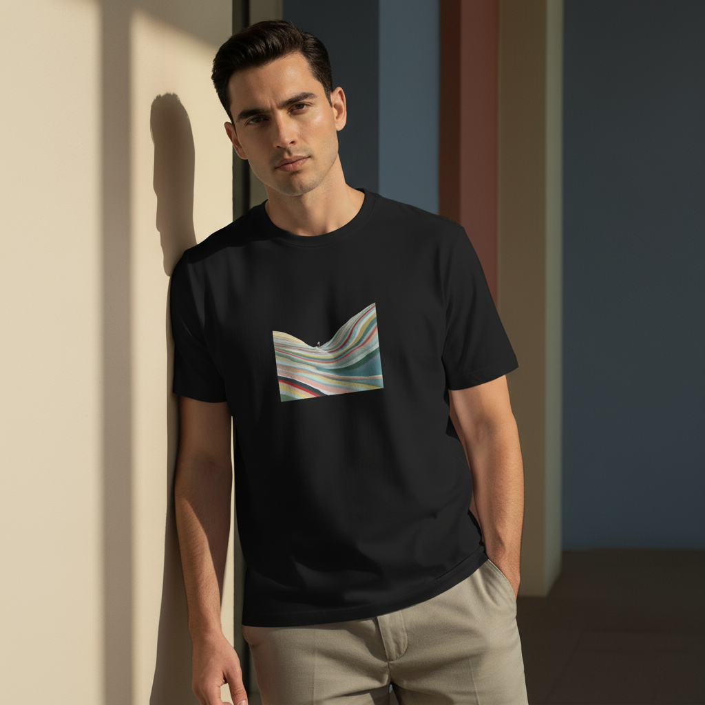 Surfing Wave T-Shirt, Minimalist Ocean Graphic Tee, Unisex Soft Cotton Surfer Shirt
