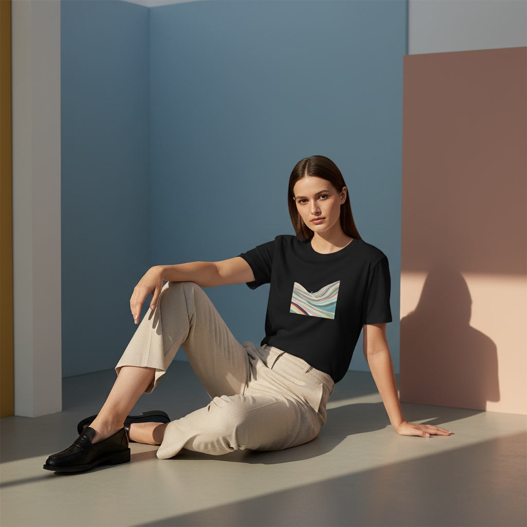 Surfing Wave T-Shirt, Minimalist Ocean Graphic Tee, Unisex Soft Cotton Surfer Shirt