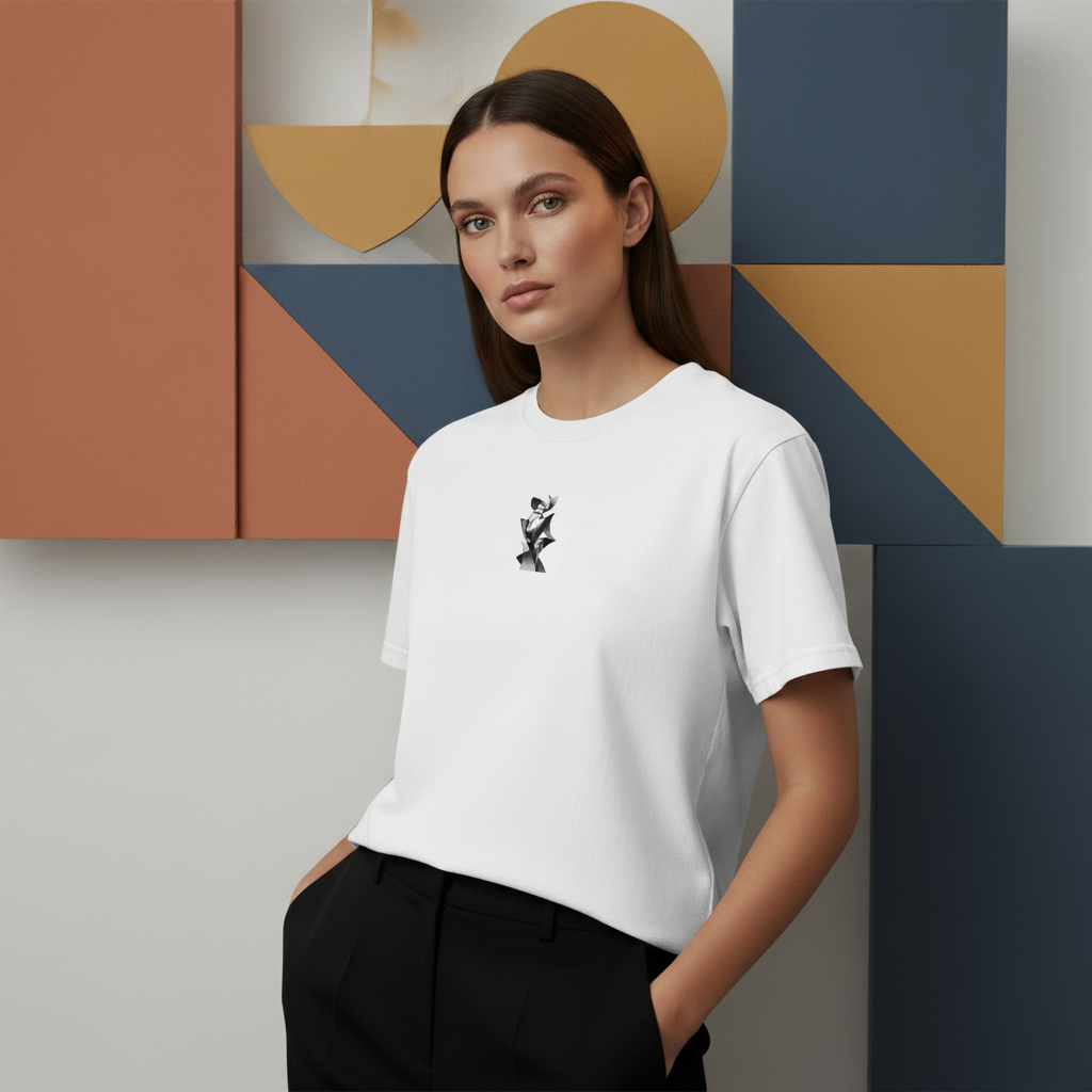 Unisex Garment-Dyed Heavyweight T-Shirt – Expressionist Lady in Black & White