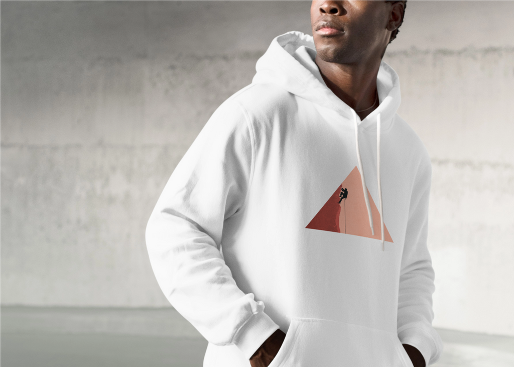 Rock Climber Hoodie, Minimalist Climbing Graphic Sweatshirt, Unisex Adventure Hoodie